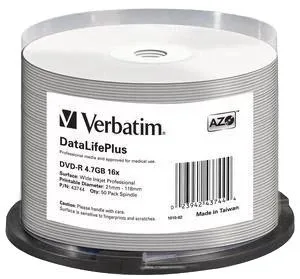 DVD-R media Verbatim 4.7 GB 16X, 10-pack spindel
