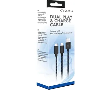 Kyzar dubbel USB-C-laddningskabel, USB-A till 2 x USB-C