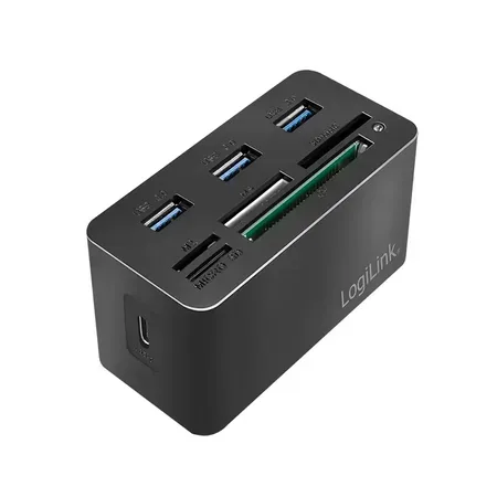 LogiLink CR0046 dockningsstation USB 3.2 Gen 1 Type-C med kortläsare svart