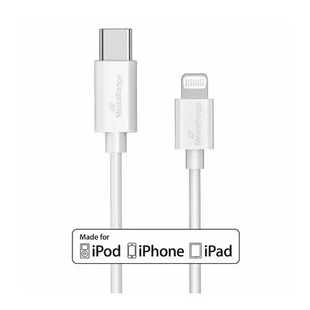 MediaRange USB-C till Lightning-laddningskabel, 1 m, svart