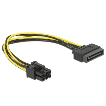 Delock - strömkabel - SATA-ström till 6-stifts PCIe-ström