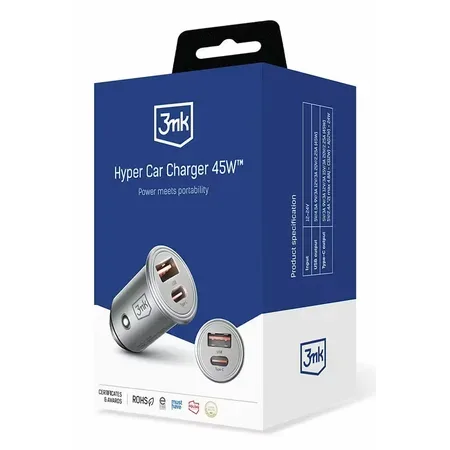 Car charger 45W 1xUSB-C +USB-A