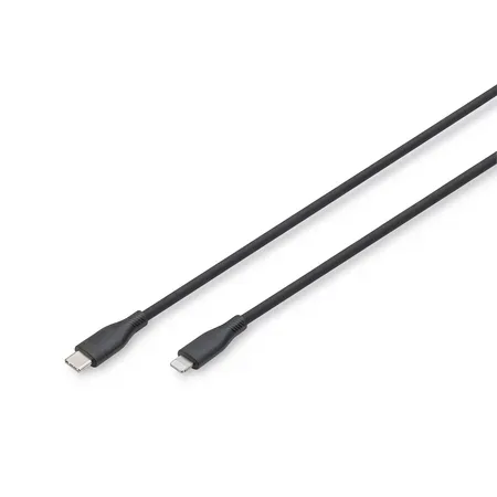Digitus USB 2.0-kabel, USB-C till Lightning, silikon, 1 m