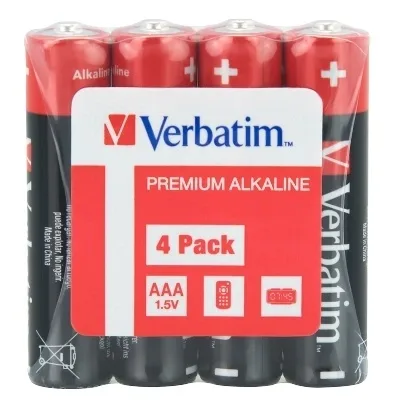 Verbatim alkaliska AAA-batterier, 4-pack