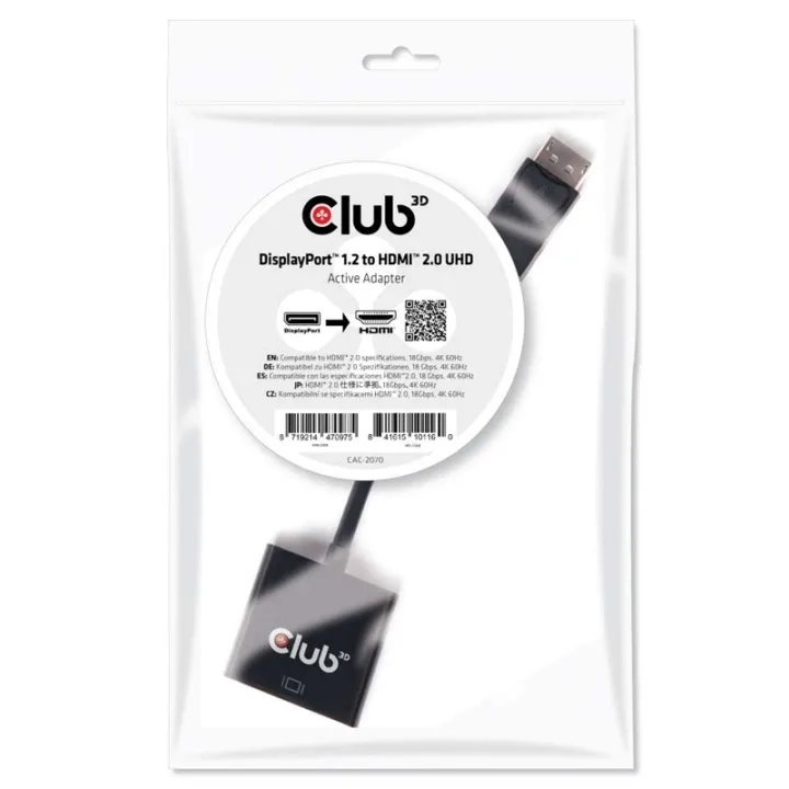 CLUB3D DisplayPort 1.2 till HDMI 2.0 UHD aktiv adapter