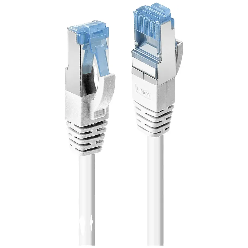 LINDY 47198 RJ45 Nätverkkabel, Patchkabel CAT 6 S/FTP 10.00 m Vit Skärmad 1 st