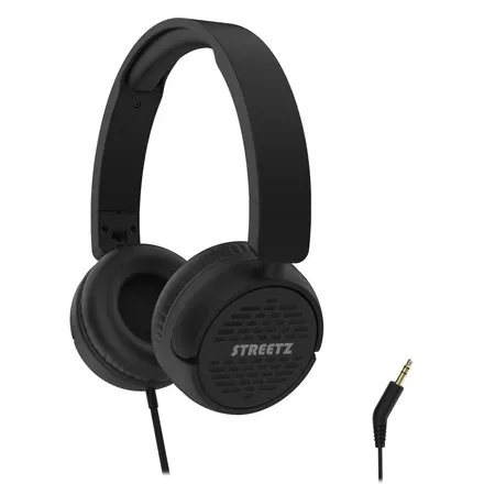 STREETZ H110-BLK hörlurar, hopfällbara, 3,5 mm, svart
