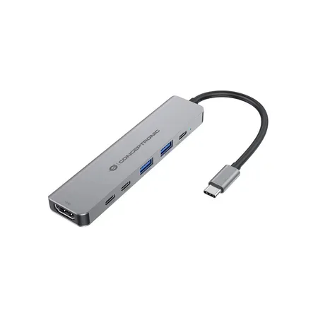 Conceptronic dockningsstation 6-in-1 USB-C->HDMI, 2xUSB-A, 3xUSB-C, 100W PD