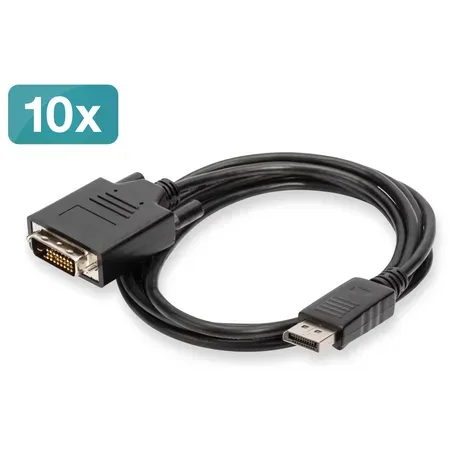 Digitus AK-990900-020-S videokabeladapter, DisplayPort till DVI-D, 2 m, svart