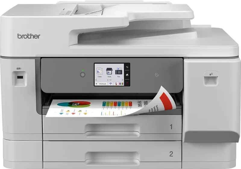 Brother MFC-J6975DW, A3 skrivare + scanner + kopiator + fax, 31/22 ipm ISO, 600x600 dpi scanner, duplex, display, AirPrint, USB/LAN/WiFi/NFC, två pappersfack