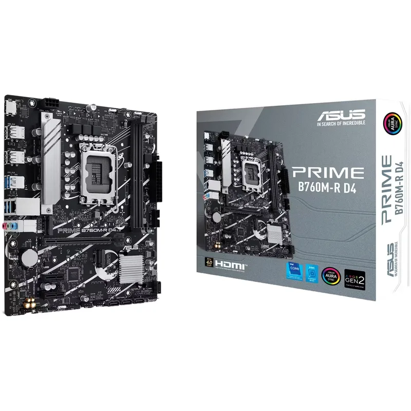 ASUS PRO B760M-R D4 moderkort micro ATX