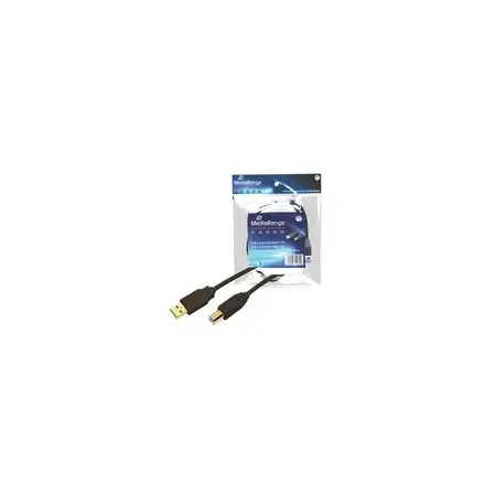 MediaRange USB 2.0-kabel, USB A till USB B, 1,8 m, svart