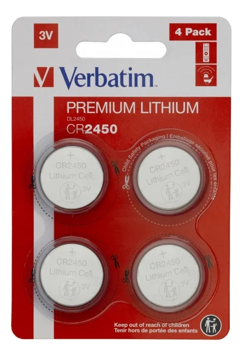 Verbatim litiumbatteri CR2450 3 V, 4-pack