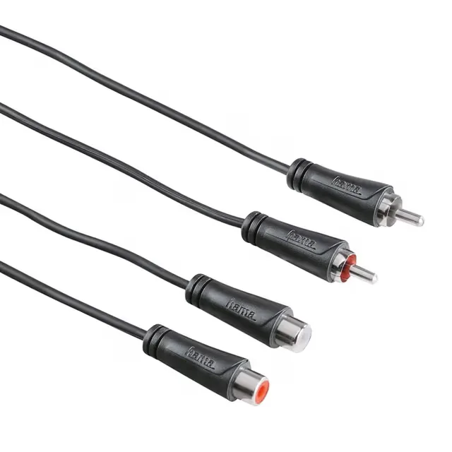 Kabel Audio 2xRCA-2xRCA Förlängning Svart 1.5m