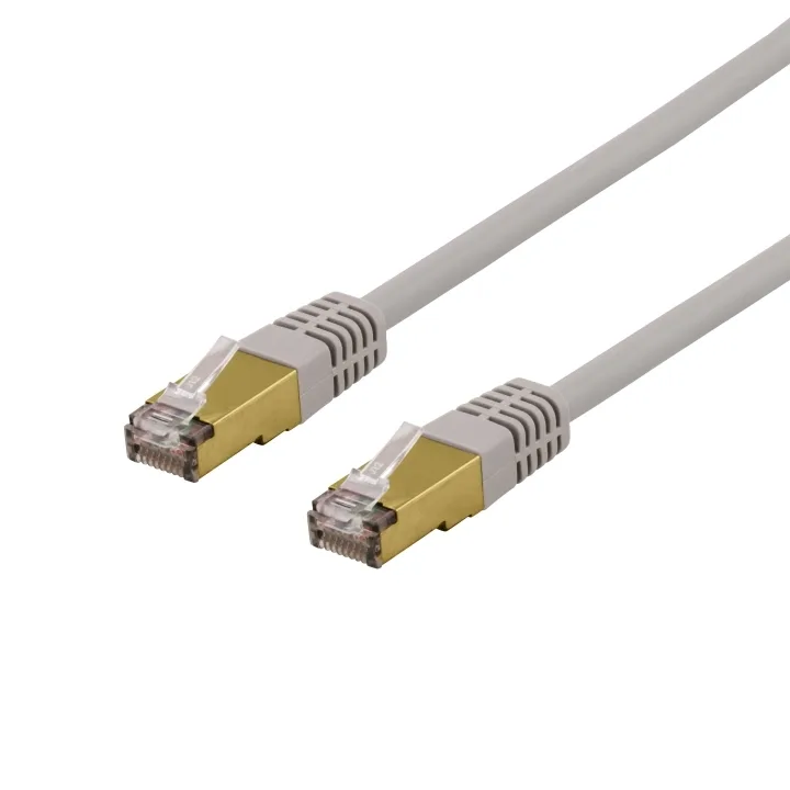 DELTACO SFTP-61AH patchkabel Cat6a S/FTP, 1 m, grå
