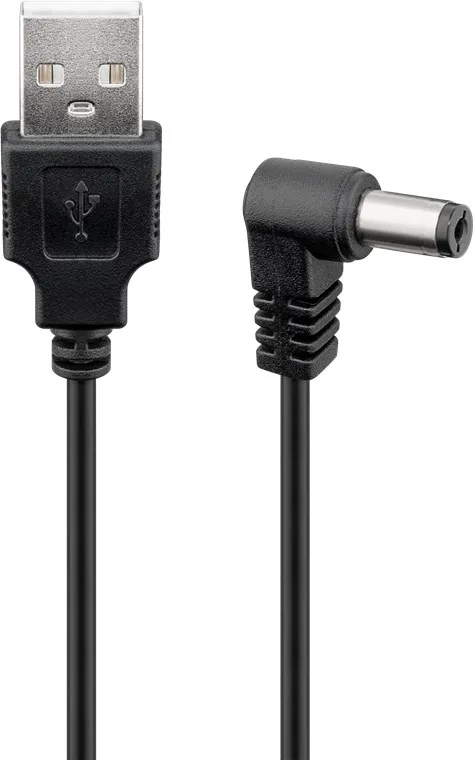 USB till DC-kabel 5 V/1 A, 1,5 m, svart