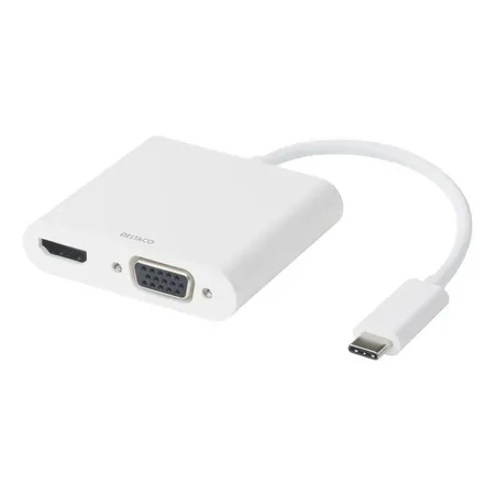 DELTACO USBC-HDMI16 dockningsstation USB-C, HDMI/VGA, 100 W PD