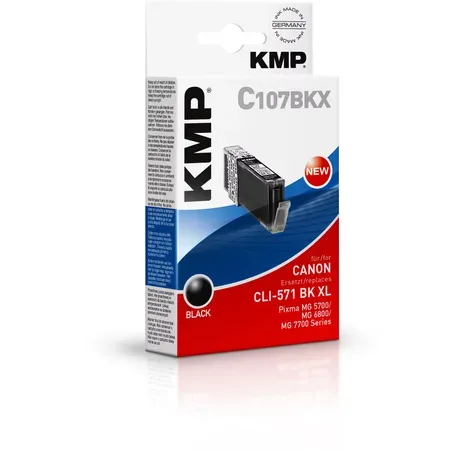 KMP C107BKX kompatibel svart bläckpatron, 11 ml