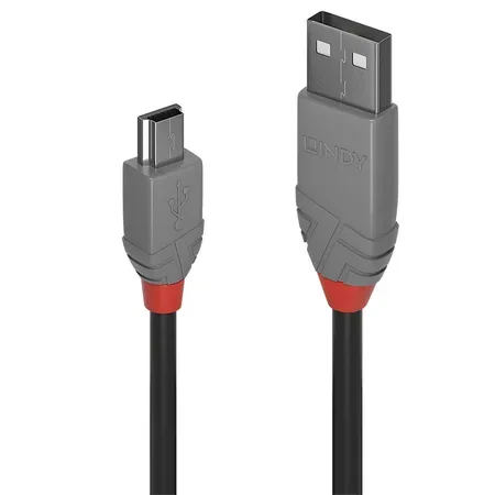 Lindy 36720 USB-kabel USB 2.0 0,2 m USB A Mini-USB B Sort