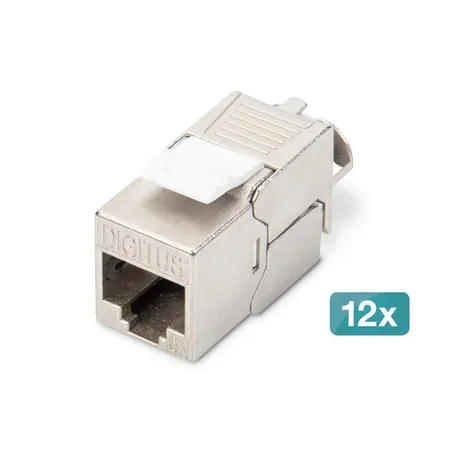 Digitus CAT 6A Keystone-modul, skärmad, verktygsfri, 12-pack
