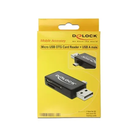 Delock Micro USB OTG-kortläsare med USB-A hane