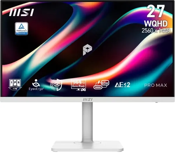 MSI PRO MAX 271QPHW E14 27" IPS 2560 x 1440 HDMI DisplayPort 144 Hz Monitor