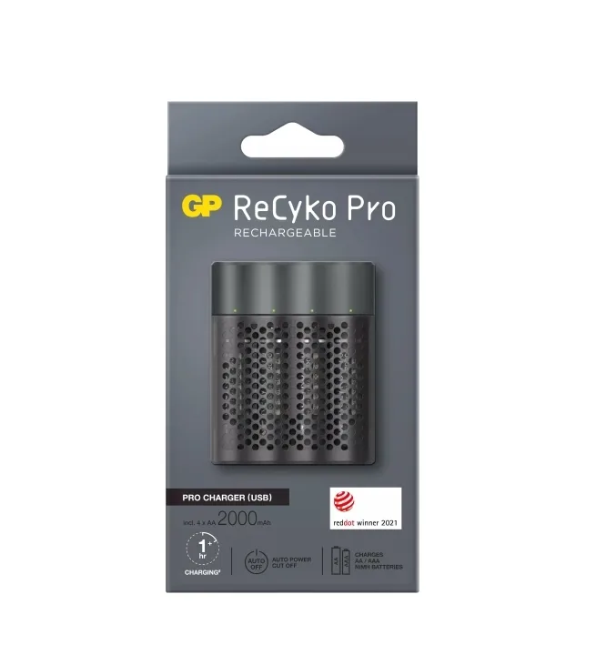GP ReCyko Pro Laddare USB m/4xAA 2000mAh