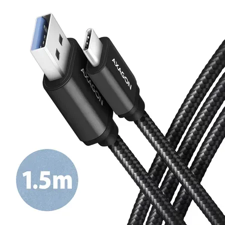 Axagon BUCM3-AM15AB USB-kabel USB 3.2 Gen 1 (3.1 Gen 1), 1,5 m, USB-C till USB-A, svart