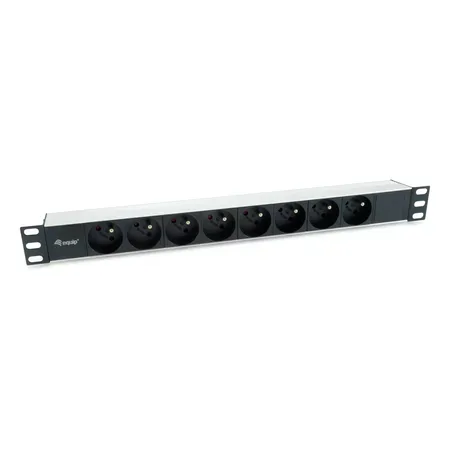Equip 333313 strømforsyningsenhed (PDU) 8 AC stikkontakt(er) 1U Sort, Sølv