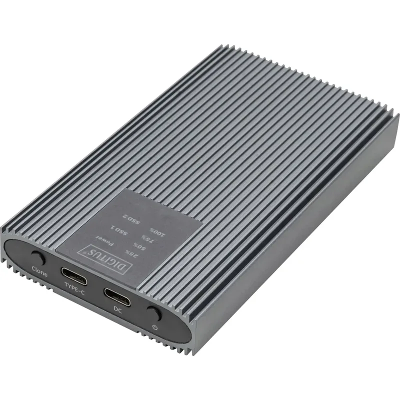 Digitus M.2 NVMe-kabinett 20 Gbps, aluminium, med klonfunktion