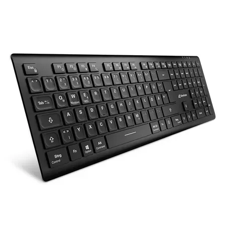 Sharkoon OfficePal K30W svart trådlöst tangentbord, saxbrytare, tysk layout