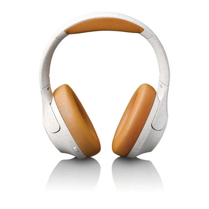 Lenco Trådlösa Bluetooth®-hörlurar med aktiv brusreducering och inbyggda mikrofoner Grå / Vit