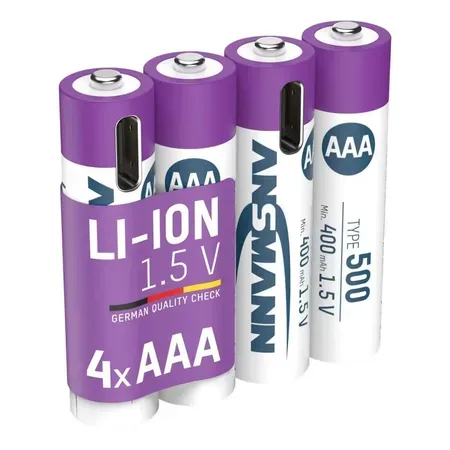 Ansmann laddningsbart litium-AAA-batteri 400 mAh, 4-pack