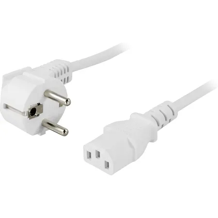 Vinklad CEE 7/7 till EC 60320 C13 apparatkabel Deltaco