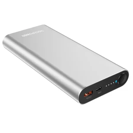 RealPower PB-20000 Powerbank 20000 mAh LiPo Silver Statusindikering