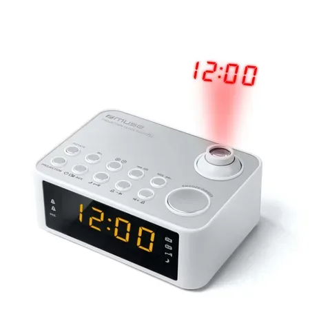 Muse M-178 PW Klockradio Digital Silver, Vit