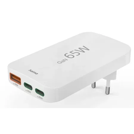 Hama 00125144 laddare, vit, 2 USB-C, för smartphone och surfplatta