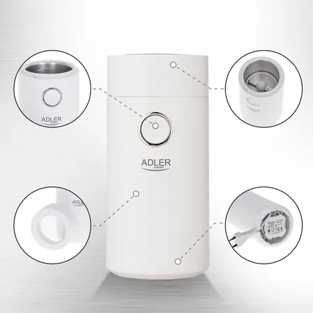 Adler AD 4446ws kaffekvarn, vit