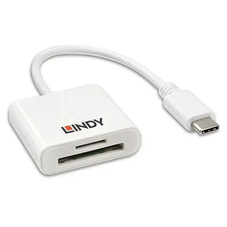 Lindy 43185 kortläsare USB-C 3.2 Gen 1, vit
