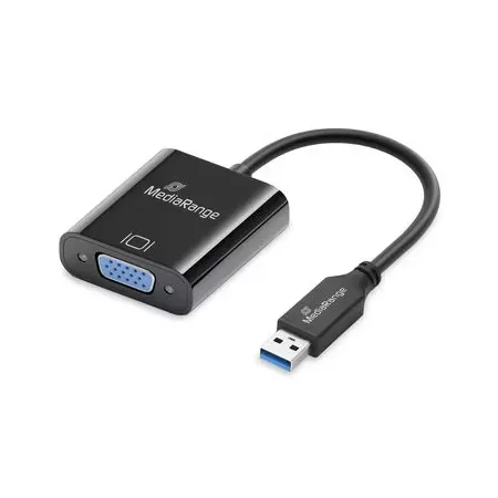 MediaRange MRCS230 USB-A till VGA-adapter, 0,2 m, svart