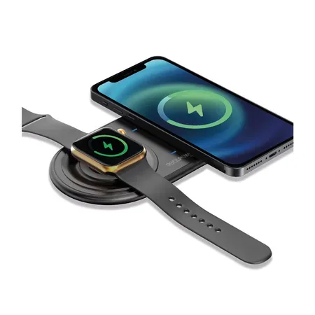 RealPower ChargeAIR Duo laddare för smartphone och smartwatch svart USB