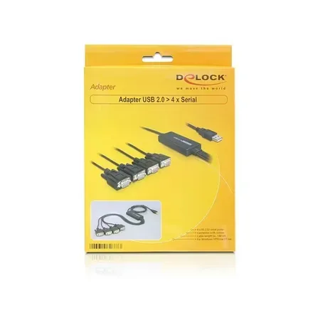 Delock USB 2.0 till 4 x seriell adapter, 1,4 m