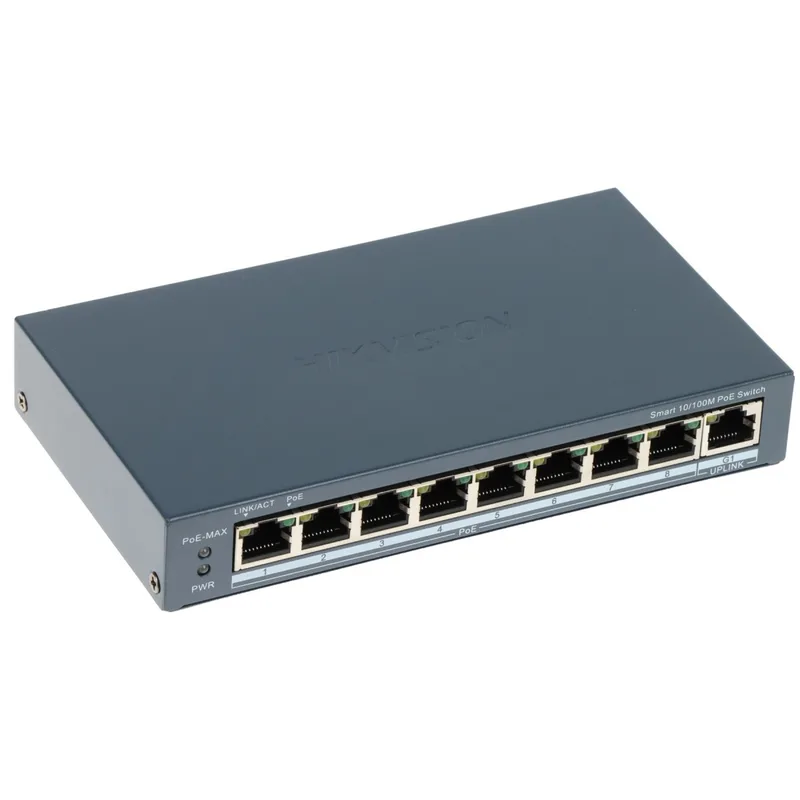 Hikvision DS-3E1309P-EI(B) 8-portars snabb Ethernet smart POE-switch