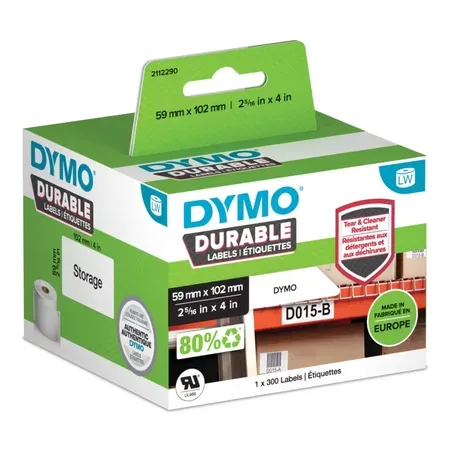 DYMO Durable självhäftande etikett 25x54 mm, vit