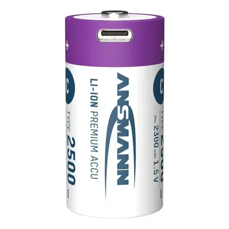 Ansmann Baby C Li-ion-batteri, laddningsbart, USB-C, 2-pack