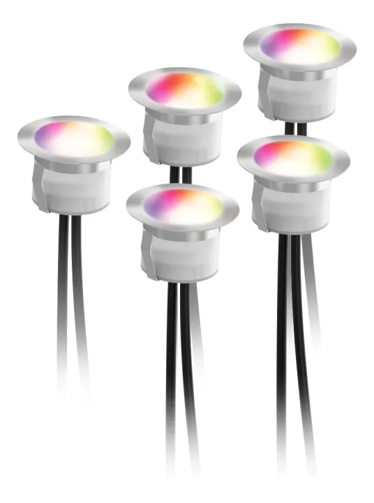 Deltaco Smart Home förlängningssats för terrassbelysning, 5 lampor, varmvit och RGB