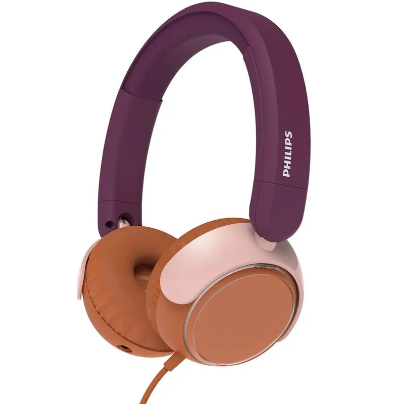 Philips TAK2000MP/00 on-ear-hörlurar för barn magentalila A14993