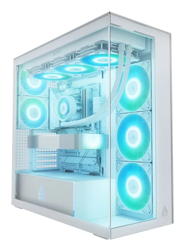 Arctic Xtender ACPCC00014A E-ATX Full Tower Datorchassi med Panoramaglas och 5 A-RGB-fläktar Vit