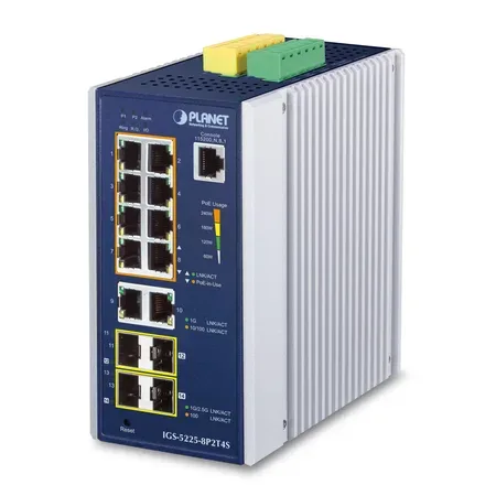 Planet IP30 Industrial L2+/L4 8-portars hanterad switch
