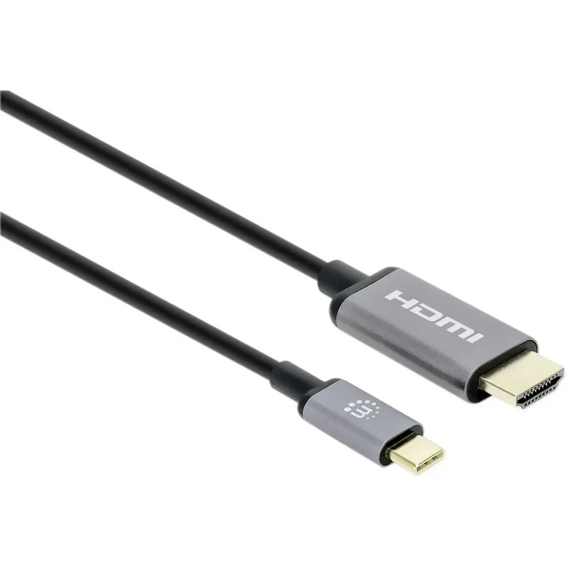 Manhattan USB-kabel HDMI 2.0 HDMI-A-kontakt, USB-C®-kontakt 2.00 m Svart 153607